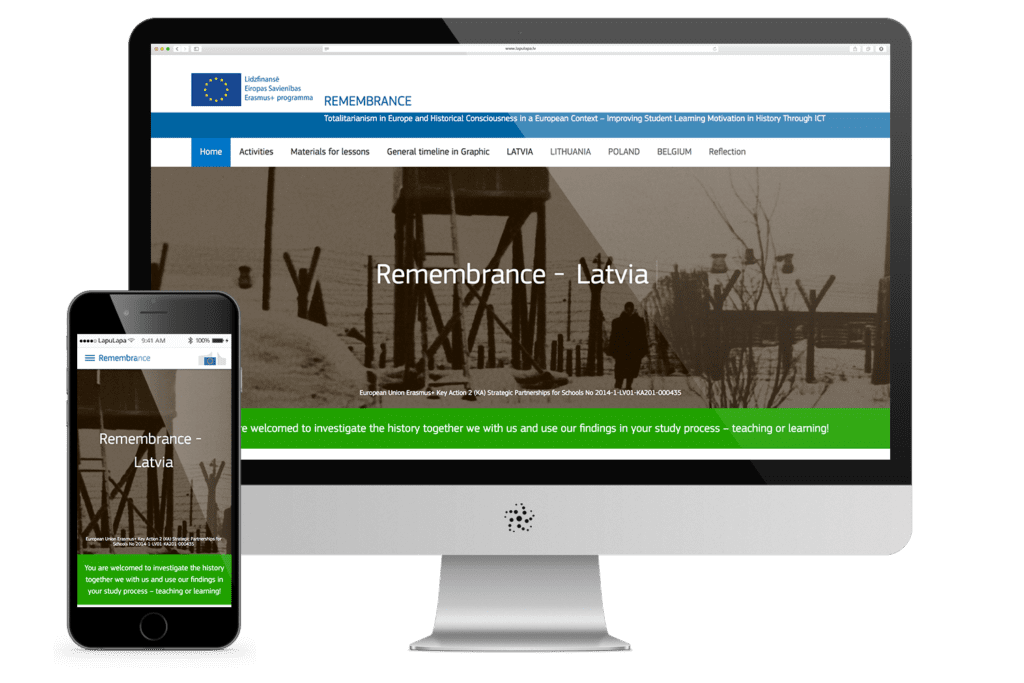 ERASMUS+ projekta mājas lapa.